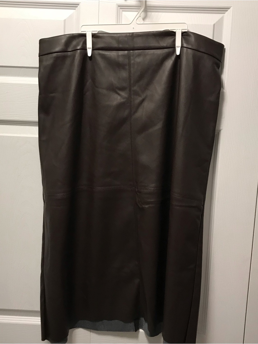 Women's Dark Brown Faux Leather Skirt
